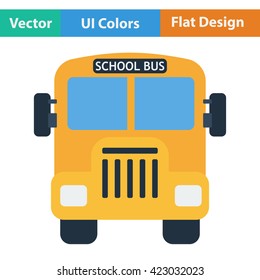 Flat design icon of School bus ui colors. Vector illustration. 