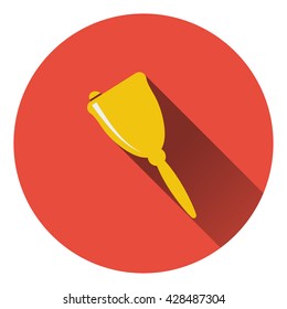 Flat design icon of School hand bell in ui colors. Flat design. Vector illustration.