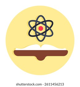 Flat design icon of science book
