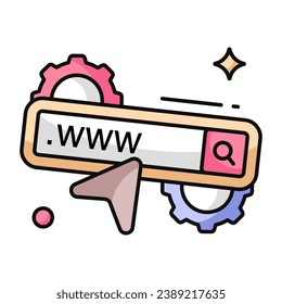 A flat design icon of search box, www vector 