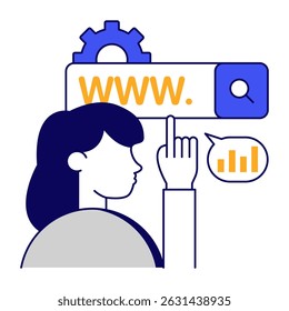 Flat design icon of search box vector