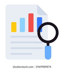 A flat design, icon of search graph