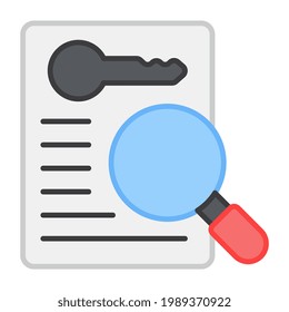 Un diseño plano, icono de la palabra clave search