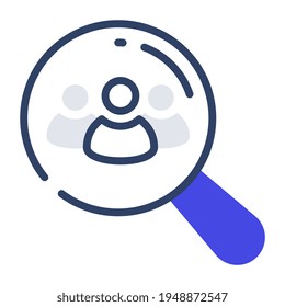 Un diseño plano, icono del perfil de búsqueda