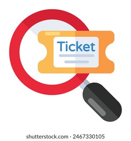 Ein flaches Design-Symbol des Suchtickets