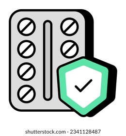 Ein flaches Design-Symbol für sichere Medizin