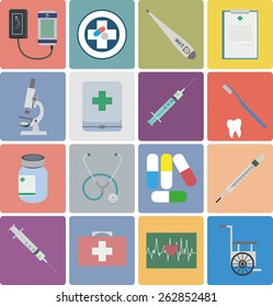 Flat design icon set - Medical