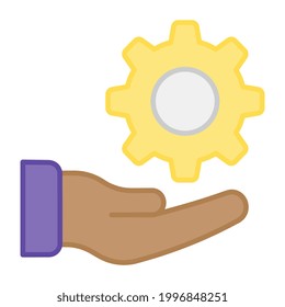 Un diseño plano, un icono de ajuste de cuidado