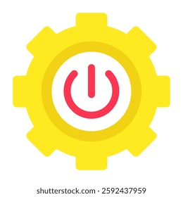 A flat design icon of setting power off