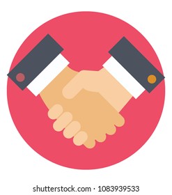 
Flat Design Icon Of Shaking Hands. Concept Of Deal.
