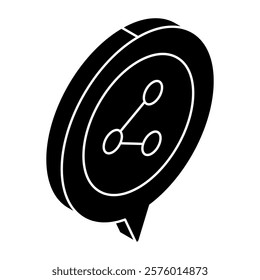 A flat design icon of share chat