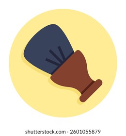 A flat design icon of shaving brush
