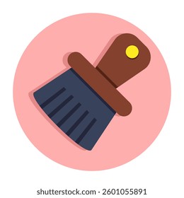 A flat design icon of shaving brush