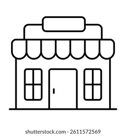 A flat design icon of shop