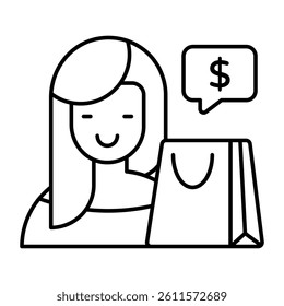 A flat design icon of shopping chat