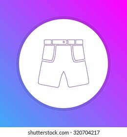 Flat Design Icon - Short Pants
