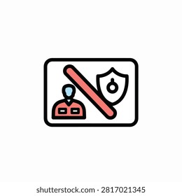 Flat design icon showing a shopping cart with a red checkmark symbol inside a square border