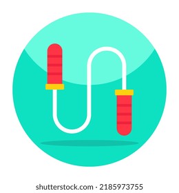 A flat design icon of skipping rope 