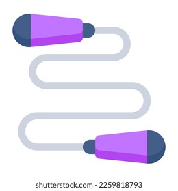 Ein flaches Design-Symbol für das Seilüberspringen 