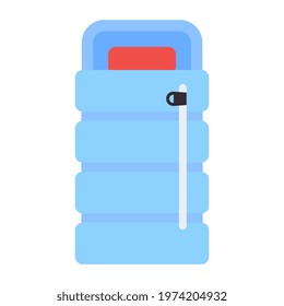 A flat design, icon of sleeping bag