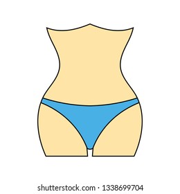 Flat design icon of Slim waist  in ui colors. Vector illustration.