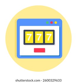 A flat design, icon of slot machine