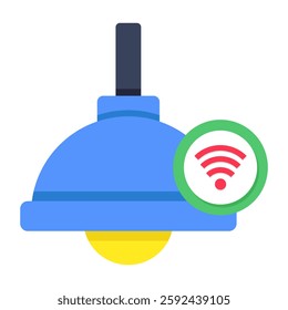 A Flat design icon of smart light