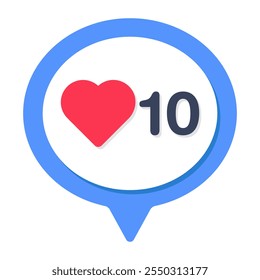 Um ícone de design plano de comentário social