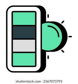 A flat design icon of solar battery