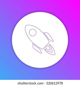 Flat Design Icon - Spaceship