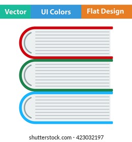 Flat design icon of Stack of books in ui colors. Vector illustration. 