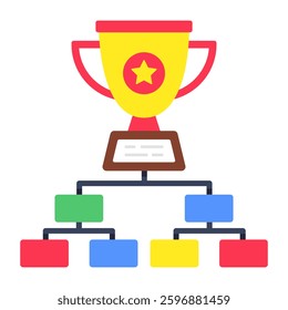 Flat design icon of star trophy cup