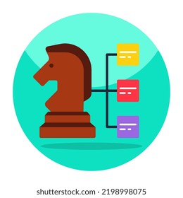 Flat design icon of strategic network 