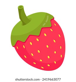 Un icono de diseño plano de fresa 


