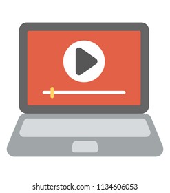
Flat design icon of streaming media 
