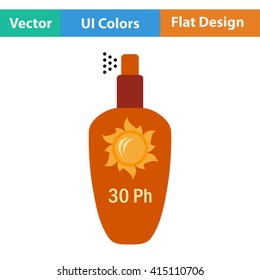 Flat design icon of sun protection spray  in ui colors. Vector illustration.