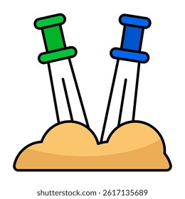 A flat design, icon of swords