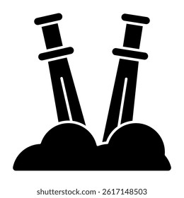 A flat design, icon of swords
