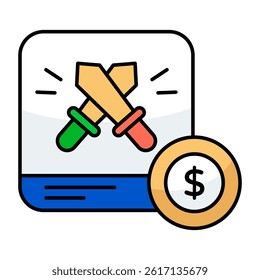 A flat design, icon of swords game