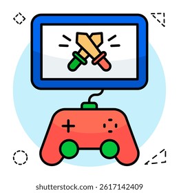 A flat design, icon of swords game