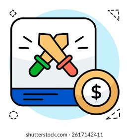 A flat design, icon of swords game