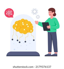 Icono de diseño plano que simboliza el concepto de mente aérea