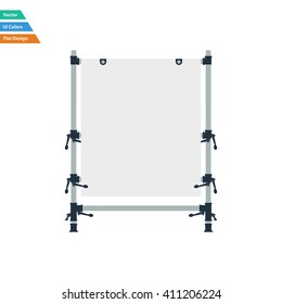 Flat design icon of table for object photography in ui colors. Vector illustration.