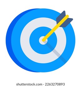 A flat design icon of target 