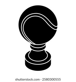A flat design icon of tennis trophy cup