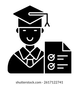 A flat design icon of test paper