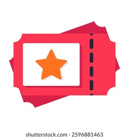 Flat design icon of tickets isolated on white background