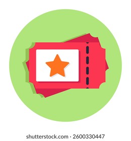 Flat design icon of tickets isolated on white background
