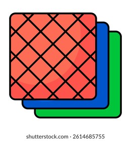 Flat design icon of tiles isolated on white background