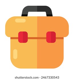 A flat design icon of toolkit